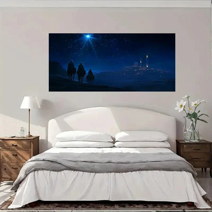Night Journey Horsemen Star Wall Art Canvas Office Home Room Framed 120x60cm