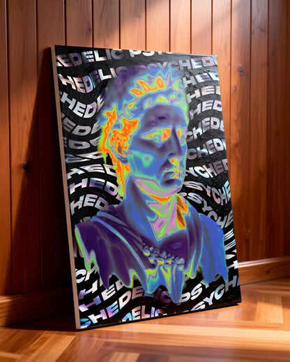 Neon Thermal Sculpture Ancient Greek Statue Pop Art 40x60cm Metal Print Ready to Hang