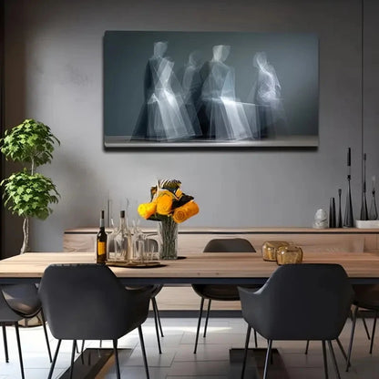 Vibrant Transparent Figures Wall Art Canvas Office Home Room Framed 120x60cm