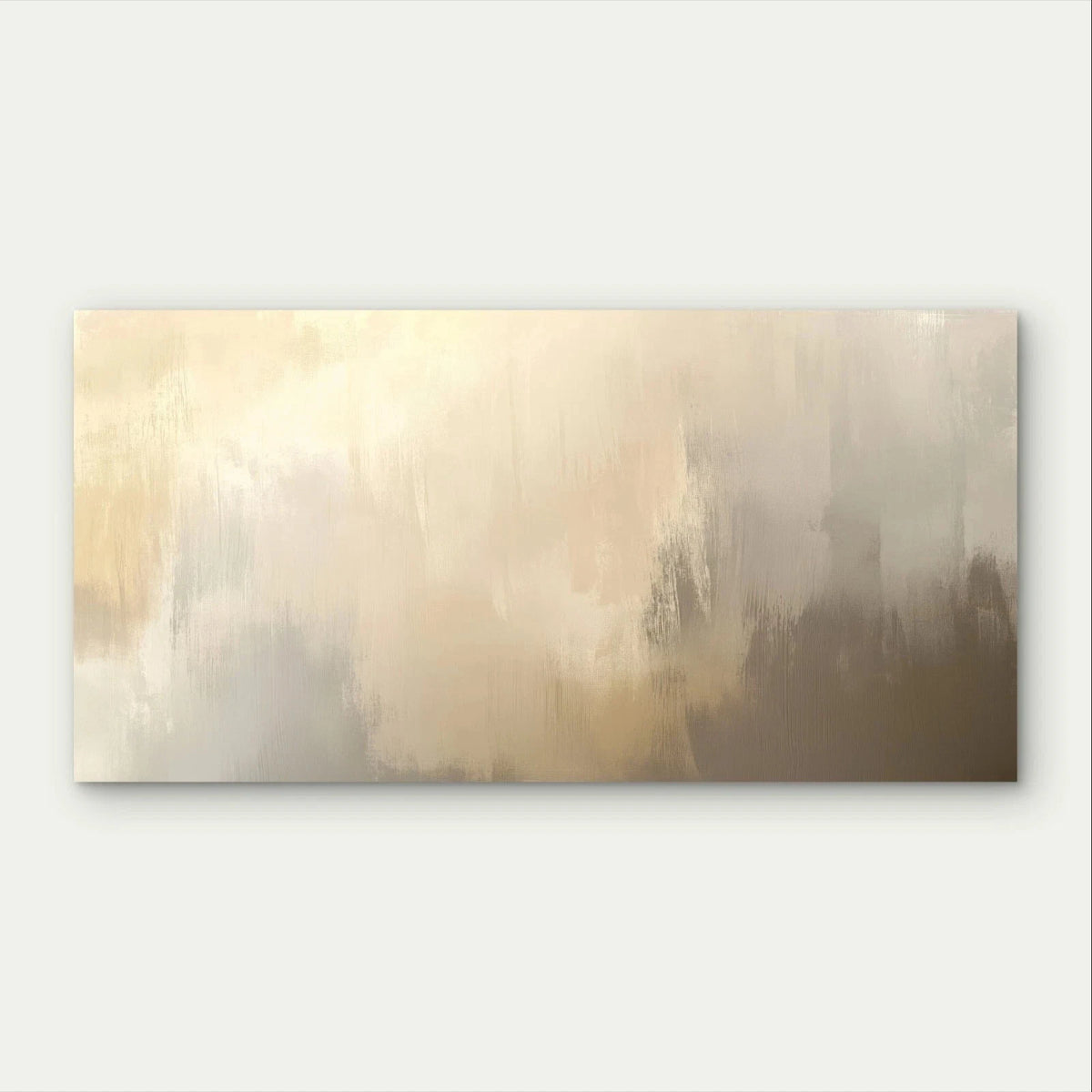 Neutral Beige & Cream Abstract Wall Art Canvas Office Home Framed 120x60cm