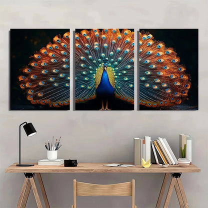3pcs Elegant Colorful Wildlife Metal Print Ready to Hang Art - Bella Home Decor