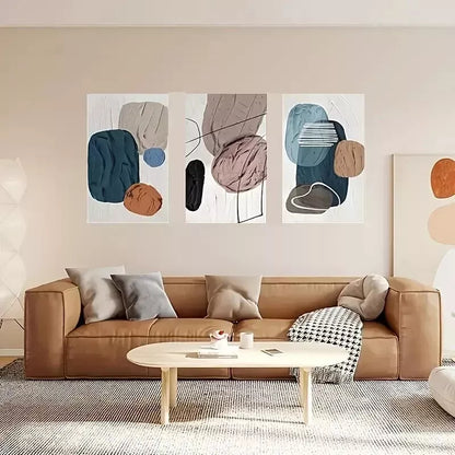 3pcs Boho Minimalist Abstract Canvas Wall Art Set Canvas Framed 50x70cm - High Quality Print 100% Australian Made Wall Canvas Ready to Hang