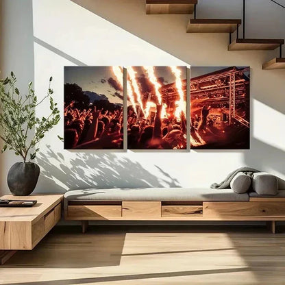 3pcs Band Performance Scene Decoration Wall Art Set Canvas Unframed - High Quality Print 100% Australian Made Wall Canvas - Bella Home Decor