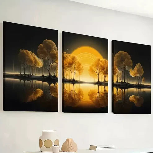 3pcs Featuring Sunset Scenery And Sunset Prints Wall Art Canvas Unframed - High Quality Print 100% Australian Made Wall Canvas