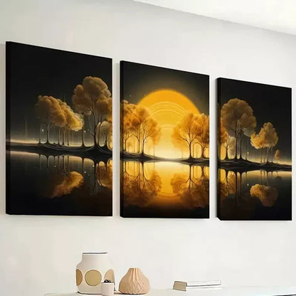 3pcs Featuring Sunset Scenery And Sunset Prints Wall Art Canvas Unframed - High Quality Print 100% Australian Made Wall Canvas