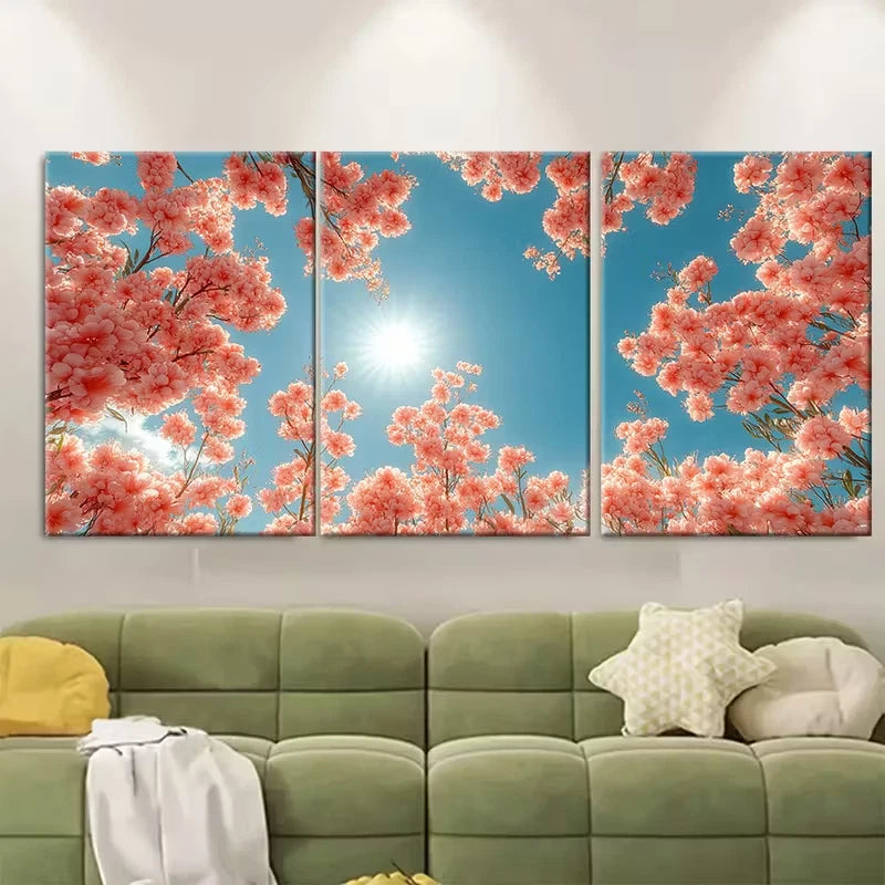 3pcs Flowering Gum Tree Art Print Metal Print Ready to Hang Art - Bella Home Decor