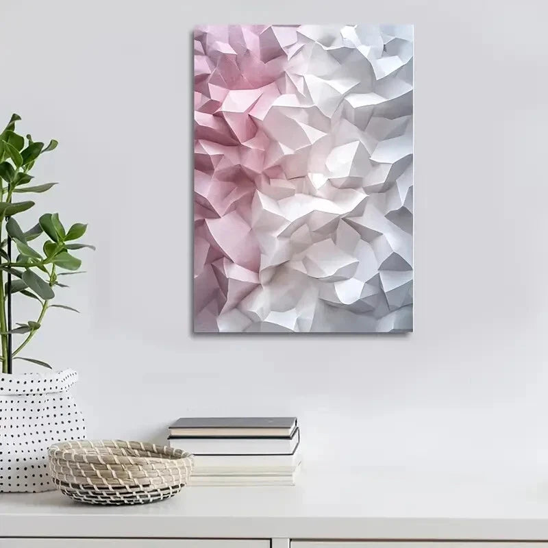 Abstract Geometric Shapes Titled 'Heart 40x60cm Metal Print Ready to Hang - Bella Home Decor