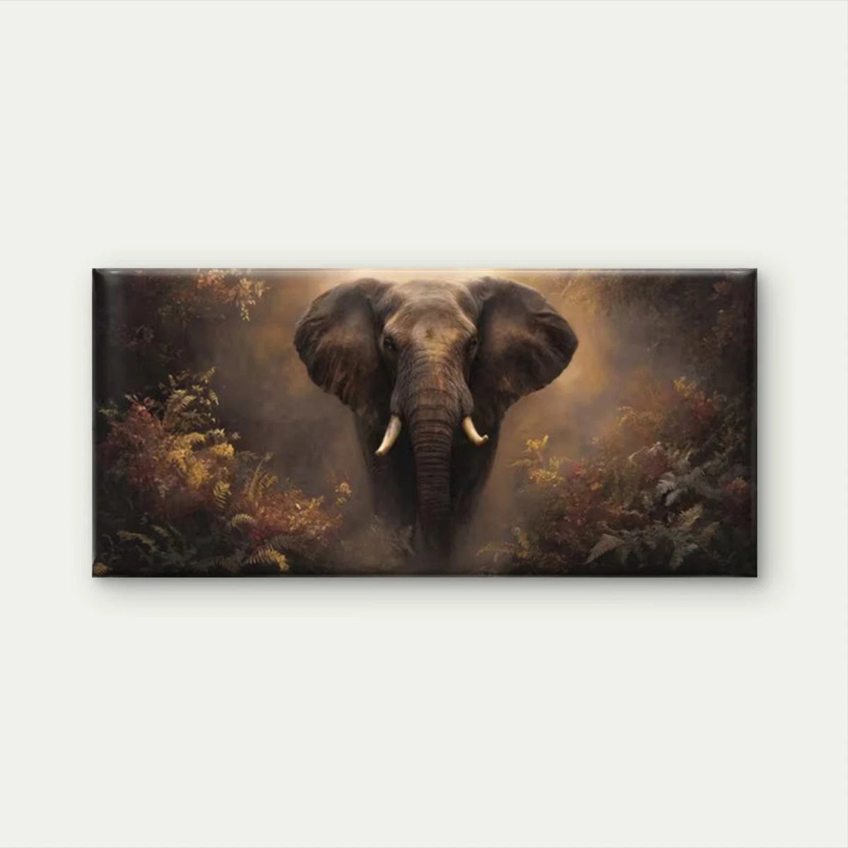 Majestic Jungle Elephant Wall Art Canvas Office Home Room Framed 120x60cm
