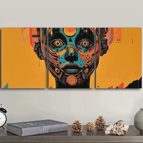 3pcs Cyborg-Inspired   Wall Art Set Canvas Unframed - High Quality Print 100% Australian Made Wall Canvas - Bella Home Decor