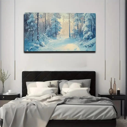Winter Scenery Snow Wall Art Canvas Office Home Room Framed 120x60cm