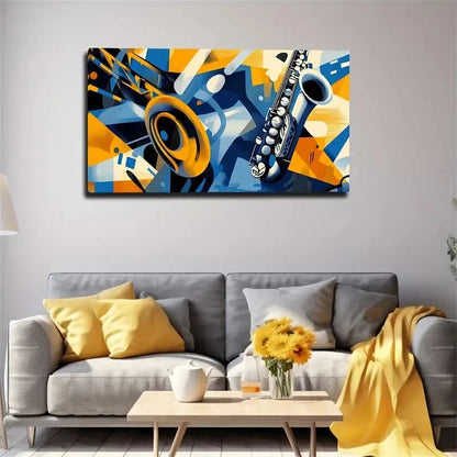 Impressionist Bright Yellow Wall Art Canvas Office Home Room Framed 120x60cm