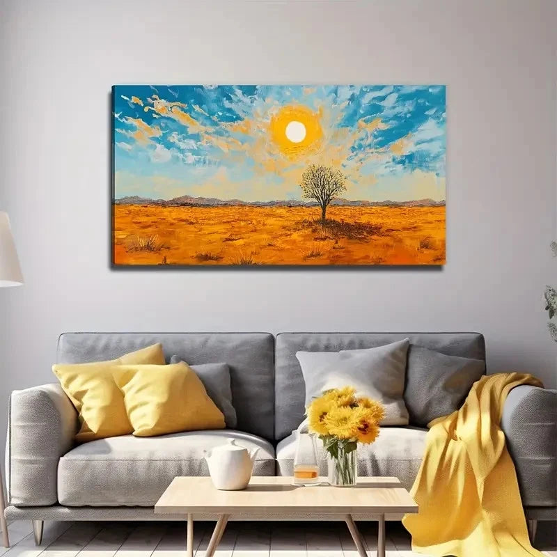Romantic Desert Trees Wall Art Canvas Office Home Room Framed 120x60cm