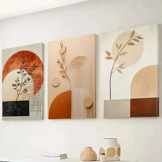 3pcs Abstract Landscape Wall Art Set Canvas Framed 50x70cm - High Quality Print 100% Australian Made Wall Canvas Ready to Hang