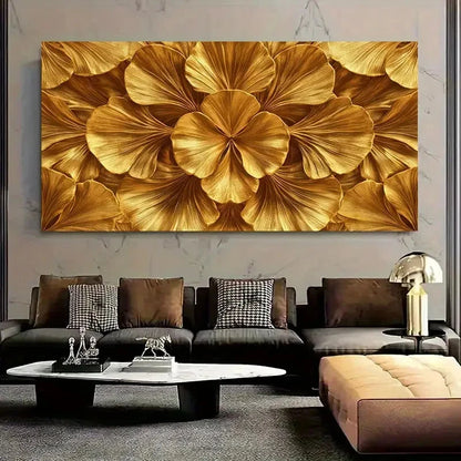 Modern Golden Artwork Featuring Wall Art Canvas Office Home Room Framed 120x60cm