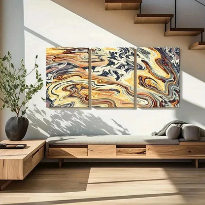 3pcs Abstract Art Distorted Aperture Wall Art Set Canvas Framed 50x70cm - High Quality Print 100% Australian Made Wall Canvas Ready to Hang - Bella Home Decor