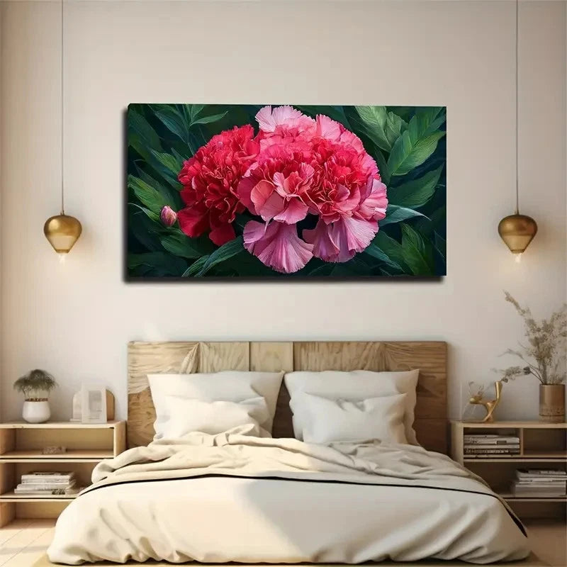 Bohemian Modern Floral Wall Art Canvas Office Home Room Framed 120x60cm