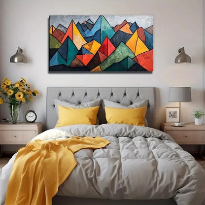 Abstract Mountain Landscape Wall Art Canvas Office Home Room Framed 120x60cm