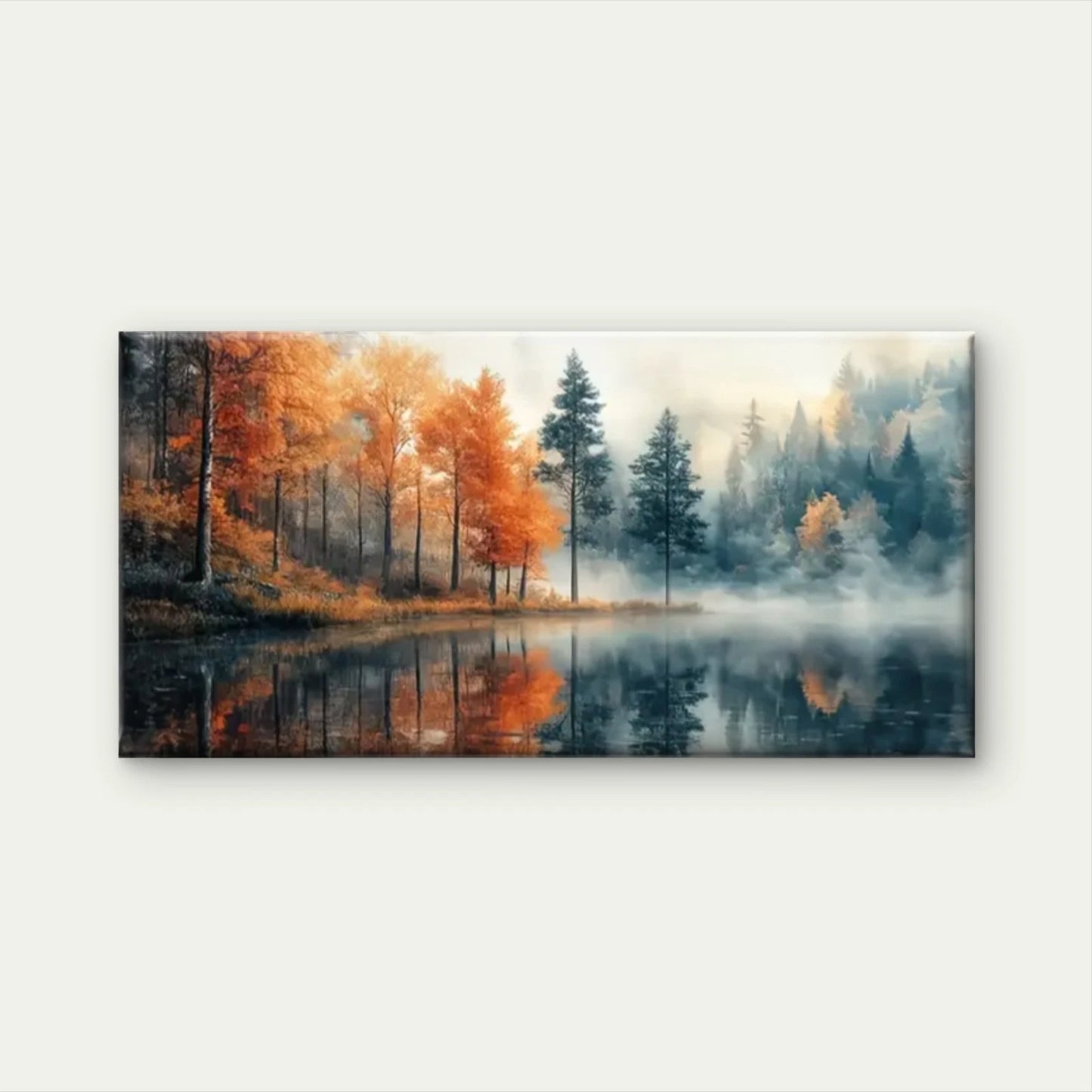 Forests Lakes Trees Autumn Wall Art Canvas Office Home Room Framed 120x60cm