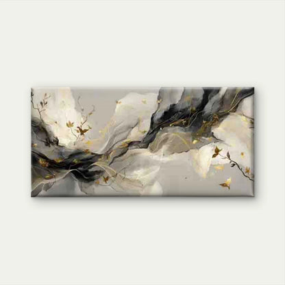 Golden Marble-like Abstract WaveWall Art Canvas Office Home Room Framed 120x60cm - Bella Home Decor