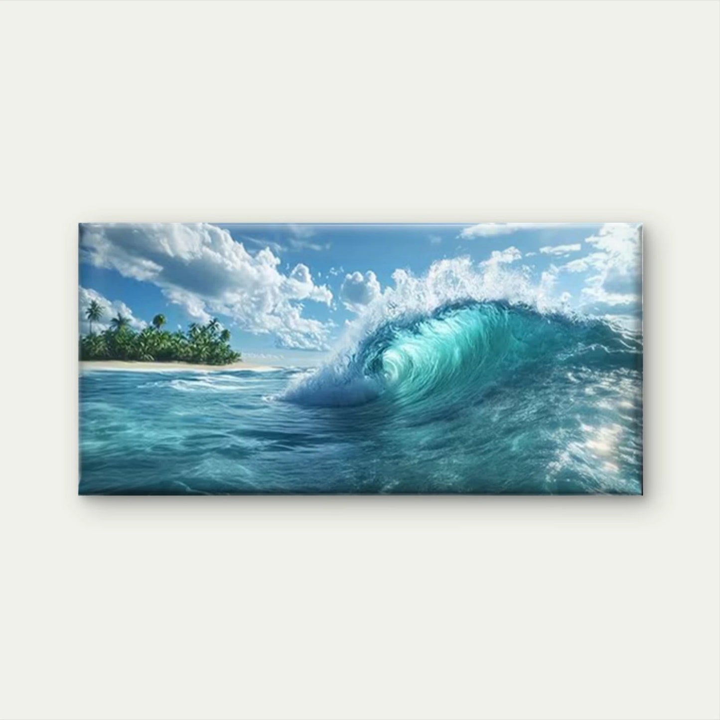 Surging Waves Wall Art Canvas Office Home Room Framed 120x60cm