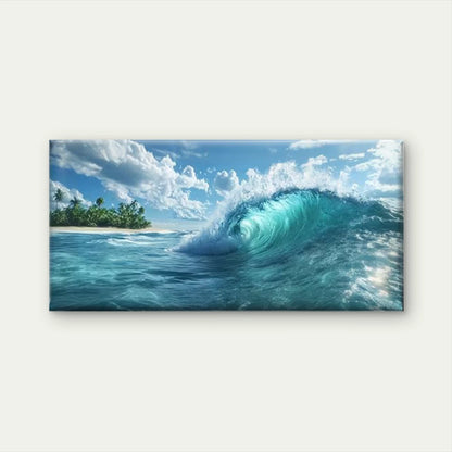 Surging Waves Wall Art Canvas Office Home Room Framed 120x60cm