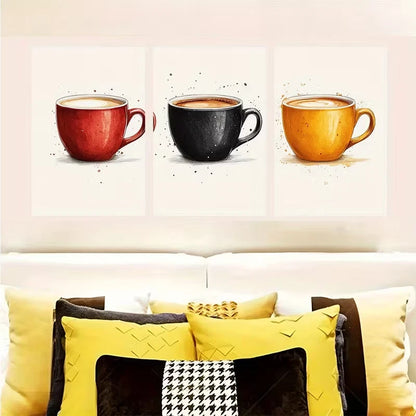 3pcs Big Mugs And I Cannot Lie Coffee Cup Metal Print Ready to Hang Art - Bella Home Decor