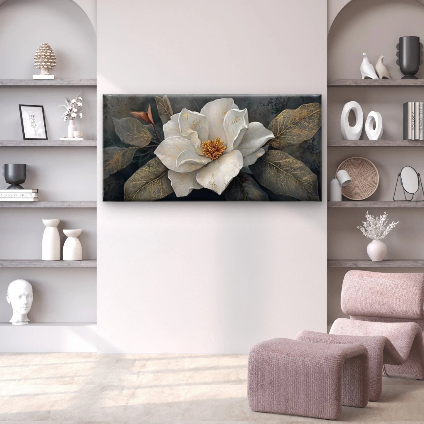 Enchanting Peony Flower Wall Art Canvas Office Home Room Framed 120x60cm - Bella Home Decor