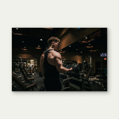 Dumbbell Bicep Curl Workout 5mm thick Plastic Poster Ready to Hang 90x60cm