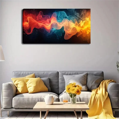 Flowing Color Spectrum Design Wall Art Canvas Office Home Room Framed 120x60cm - Bella Home Decor