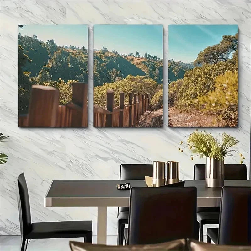 3pcs Muir Woods National Monument Wall Art Set Canvas Framed 50x70cm - High Quality Print 100% Australian Made Wall Canvas Ready to Hang