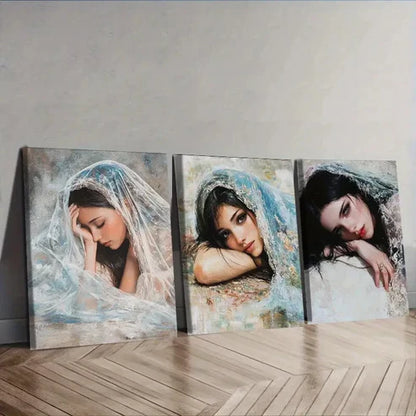 3pcs The Woman Lying on the Ground Wall Art Set Canvas Unframed - High Quality Print 100% Australian Made Wall Canvas
