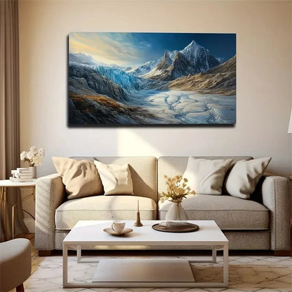 Modern Bohemian Winter Snow Wall Art Canvas Office Home Room Framed 120x60cm