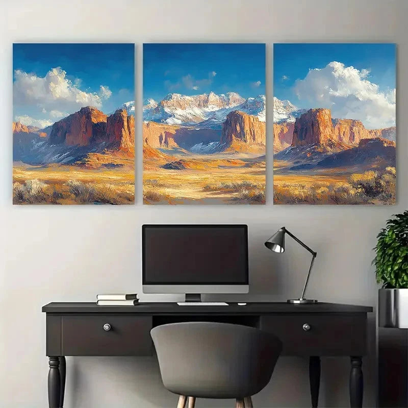 3pcs Arches Landscape Utah National Park Design Metal Print Ready to Hang Art