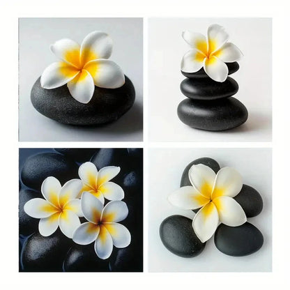 4pcs Spring & Winter Landscape Egg Flower Artwo, Wall Art Canvas Framed