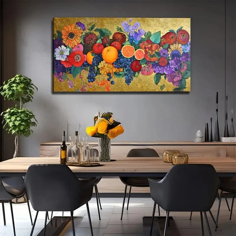 Flowers Fruits Suitable Wall Art Canvas Office Home Room Framed 120x60cm