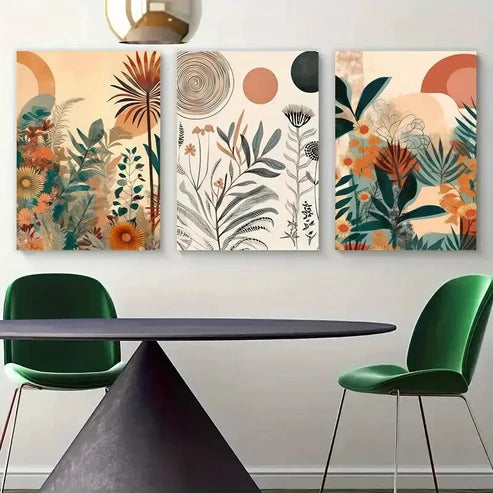 3pcs Medieval Modern Neutral Minimalist Perfect Wall Art Set Canvas Unframed - High Quality Print 100% Australian Made Wall Canvas