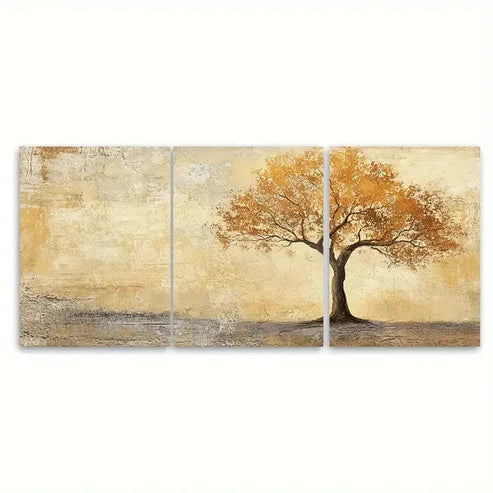 3pcs Textured Tree Nature Inspired Rustic Design Wall Art Canvas Unframed - High Quality Print 100% Australian Made Wall Canvas