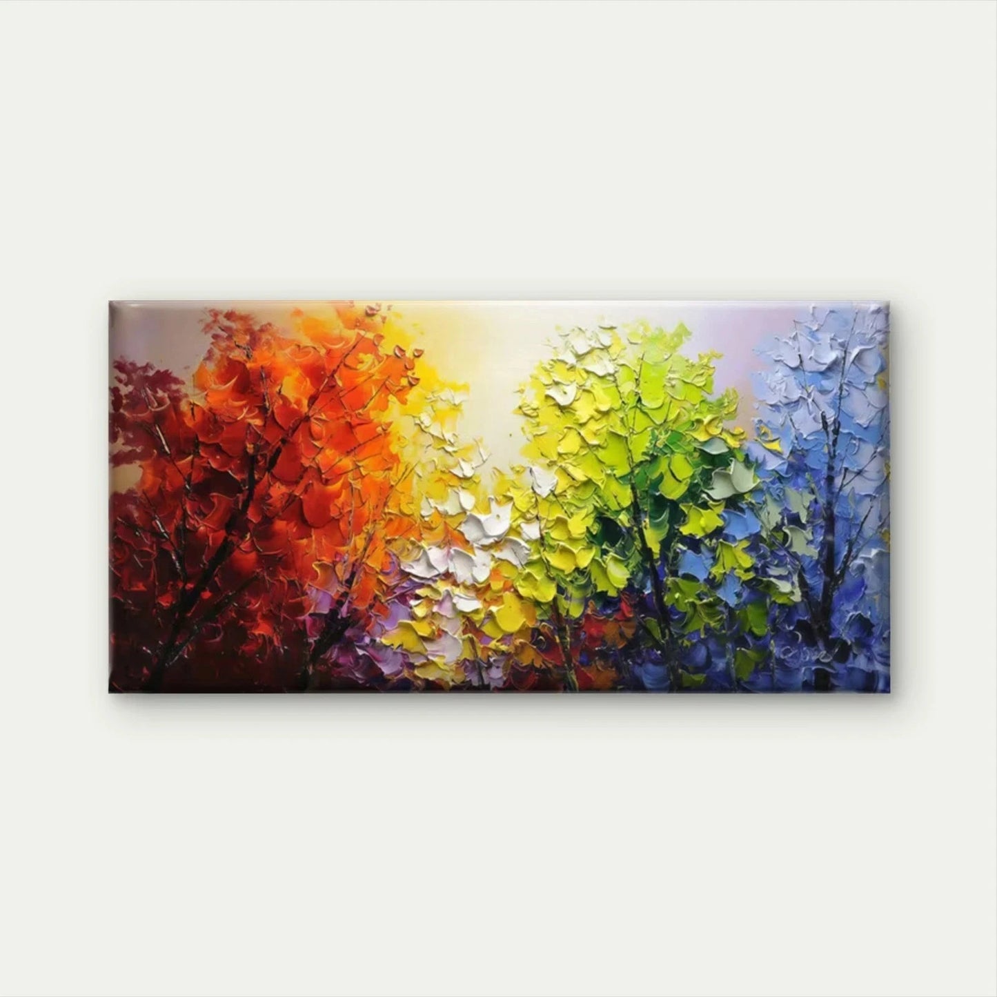 Abstract Tree Landscape Wall Art Canvas Office Home Room Framed 120x60cm