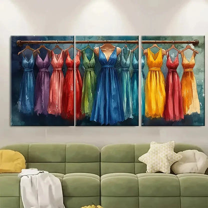 3pcs Fashion Clothes Rai ki  Wall Art Set Canvas Framed 40x60cm - High Quality Print 100% Australian Made Wall Canvas Ready to Hang