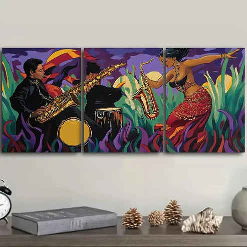3pcs Asian belly dancers  Wall Art Set Canvas Unframed - High Quality Print 100% Australian Made Wall Canvas - Bella Home Decor