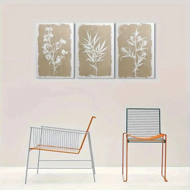 3pcs Botanical Illustrations Botanical Metal Print Ready to Hang Art - Bella Home Decor