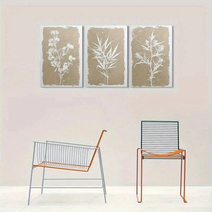 3pcs Botanical Illustrations Botanical Metal Print Ready to Hang Art - Bella Home Decor
