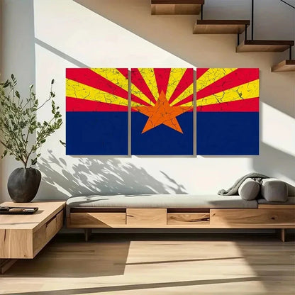 3pcs Arizona State Flag Metal Print Ready to Hang Art - Bella Home Decor