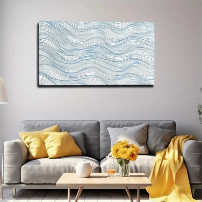 Hazy River Ripples Abstract Lan Wall Art Canvas Office Home Room Framed 120x60cm