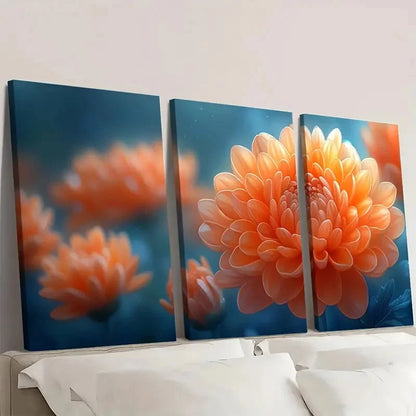 3pcs  Chrysanthemum Canvas Print TR Wall Art Set Canvas Framed 50x70cm - High Quality Print 100% Australian Made Wall Canvas Ready to Hang - Bella Home Decor