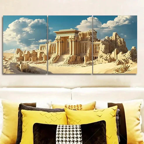 3pcs Photograph of an Ancient City Wall Art Set Canvas Unframed - High Quality Print 100% Australian Made Wall Canvas