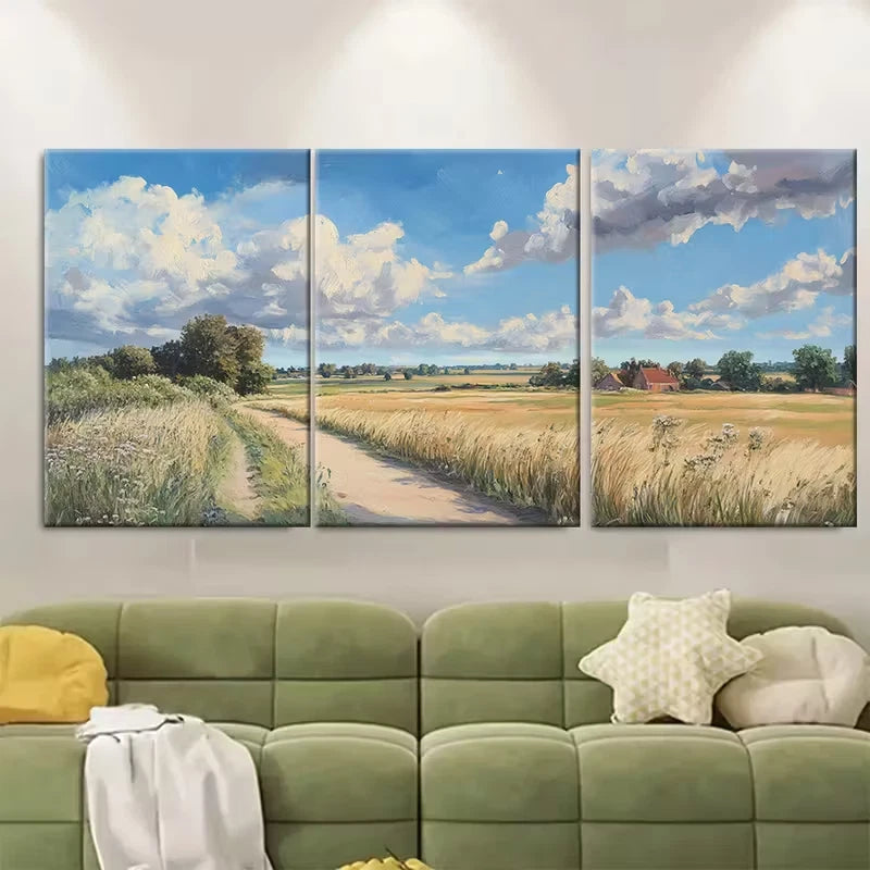 3pcs Constable Country Art Dedham Vale Metal Print Ready to Hang Art - Bella Home Decor