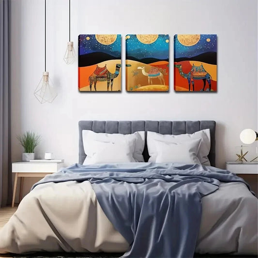 3pcs Rustic Coastal Theme, Solid Pattern Wall Art Set Canvas Framed 40x60cm - High Quality Print 100% Australian Made Wall Canvas Ready to Hang