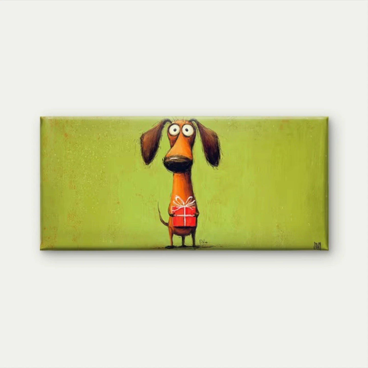 Adorable Puppy Ink Animal Wall Art Canvas Office Home Room Framed 120x60cm