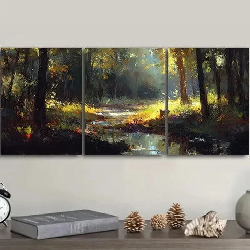 3pcs Forest Scene Wall Art Canvas Unframed - High Quality Print 100% Australian Made Wall Canvas - Bella Home Decor